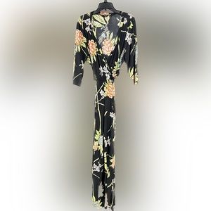 Mlle Gabrielle Wrap Top Wide Leg Floral Jumpsuit